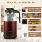 Cold Brew Coffee Maker, 64 oz Mason Jar Pitcher with Stainless Steel Filter, Pour Spout Handle Lid, Airtight &, alternate