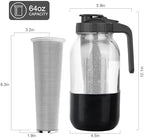 Cold Brew Coffee Maker, 64 oz Mason Jar Pitcher with Stainless Steel Filter, Pour Spout Handle Lid, Airtight &, alternate