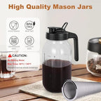 Cold Brew Coffee Maker, 64 oz Mason Jar Pitcher with Stainless Steel Filter, Pour Spout Handle Lid, Airtight &, alternate