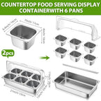 Cold Food Buffet Server 6 Pan Serving Display Tray Condiment Station, alternate view 3