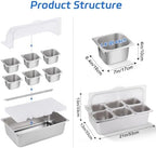 Cold Food Buffet Server 9.6Qt (6 Pans×1.6Qt) with Ice Packs for Salad Pizza Sauce Colded Serving Trays, alternate view 2