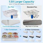 Cold Food Buffet Serving Trays 3 Pan×4QT with Ice Packs for Salad Bar Station Sauce Cooled Condiment Container, alternate