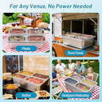 Cold Food Buffet Serving Trays 4 Pans×2.7QT with Ice Packs for Salad Dressing Dispenser Sauce Cooled Condiment, alternate