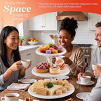 Collapsible 3-Tier Party Tray: Decorative Design Folds for Minimal Storage. an Elegant Serving Tray for, alternate view 2
