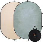 Collapsible Backdrop Beige Cyan Self Tape Podcast Photo Backdrops 170