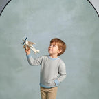 Collapsible Backdrop Beige Cyan Self Tape Podcast Photo Backdrops 170, alternate view 3