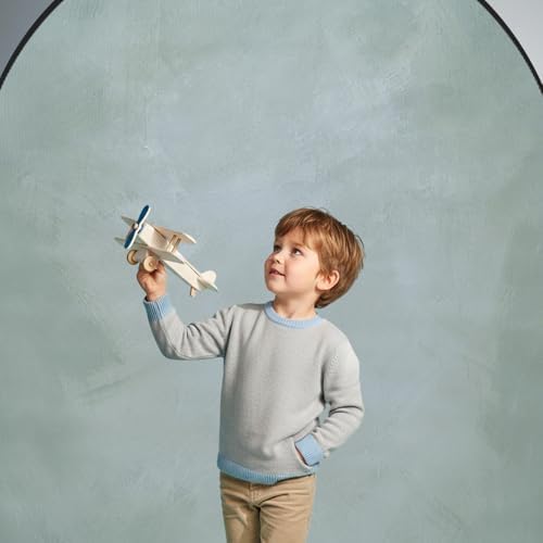 Collapsible Backdrop Beige Cyan Self Tape Podcast Photo Backdrops 170, alternate view 3