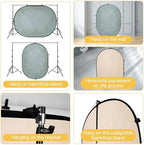 Collapsible Backdrop Beige Cyan Self Tape Podcast Photo Backdrops 170, alternate view 4