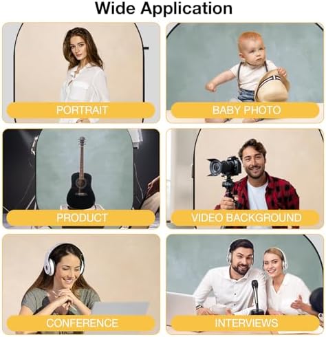 Collapsible Backdrop Beige Cyan Self Tape Podcast Photo Backdrops 170, alternate view 5