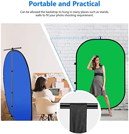 Collapsible Backdrop Blue Green Self Tape Pop Up Background in 1.5x2M in Blue & Green, alternate view 2