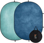 Collapsible Backdrop Pop Up Photo Backdrops Blue Folded Background for Headshot, for Portrait Photography, for