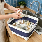 Collapsible Dish Basin with Drain Plug, Foldable Sink, 2.4 Gal (9L), alternate view 5