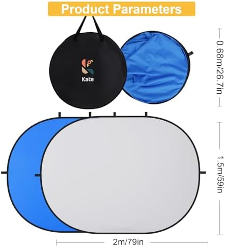 Collapsible Pop-Up Blue Gray Backdrop for Self-Tape Auditions 581, alternate view 3