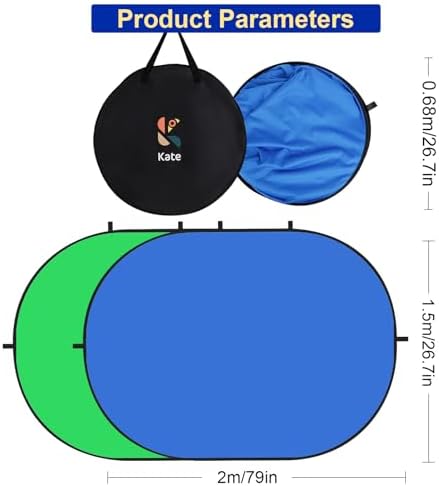 Collapsible Pop-Up Blue Green Backdrop for Self-Tape Auditions 588, alternate view 2