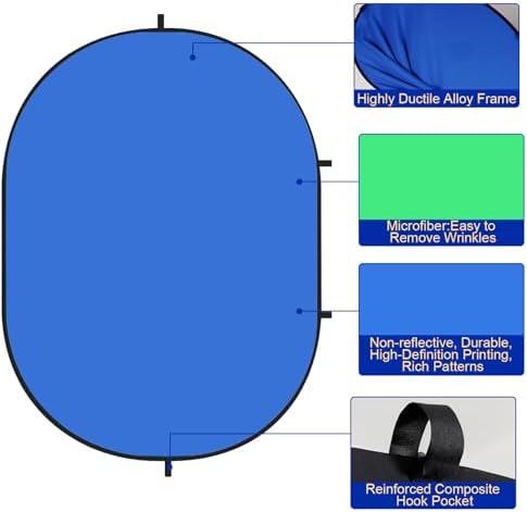 Collapsible Pop-Up Blue Green Backdrop for Self-Tape Auditions 588, alternate view 3