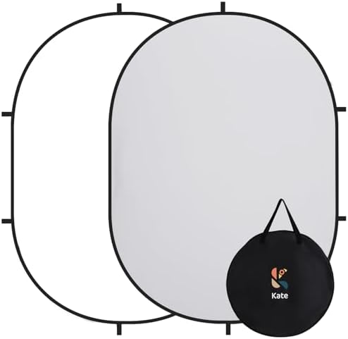 Collapsible Pop-Up White Gray Backdrop for Self-Tape Auditions 583
