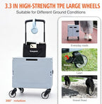 Collapsible Rolling Crate, Folding Utility Cart with 2 Lockable 360° Swivel Wheels & Lid, Portable Shopping, alternate view 3