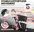 Collapsible Shopping Cart, 8-in-1 200LBS Multi Functional Utility Cart with 2 Storage Crate, Adjustable Handle, alternate