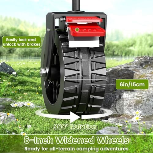 Collapsible Wagon Cart with Wheels, 330lbs Heavy Duty Wagon, Grey in Grey, alternate view 7