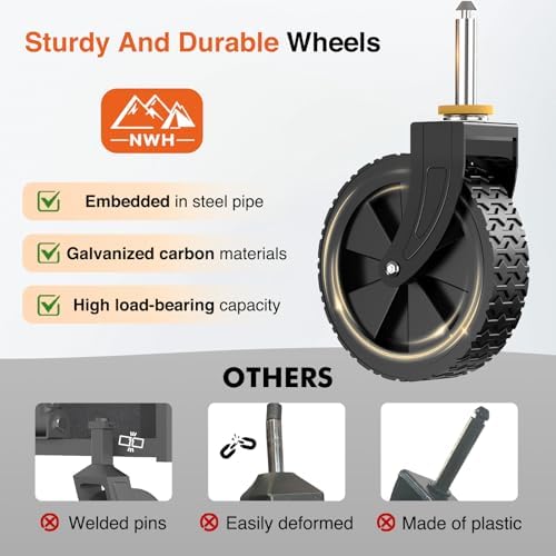 Collapsible Wagon Cart with Wheels Foldable, 360LBS Large Capacity Portable Folding Utility Heavy Duty Beach, alternate view