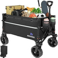 Collapsible Wagon Cart with Wheels Foldable - Folding Utility Heavy Duty Wagons Carts for Grocery Sports Garden