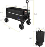 Collapsible Wagon Cart with Wheels Foldable - Folding Utility Heavy Duty Wagons Carts for Grocery Sports Garden, alternate