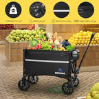 Collapsible Wagon Cart with Wheels Foldable - Folding Utility Heavy Duty Wagons Carts for Grocery Sports Garden, alternate