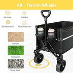 Collapsible Wagon Cart with Wheels Foldable - Folding Utility Heavy Duty Wagons Carts for Grocery Sports Garden, alternate