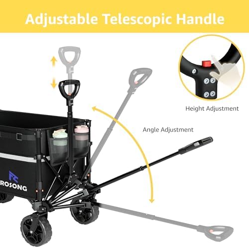 Collapsible Wagon Cart with Wheels Foldable - Folding Utility Heavy Duty Wagons Carts for Grocery Sports Garden, alternate