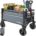 Collapsible Wagon Cart with Wheels Foldable - Folding Utility Heavy Duty Wagons Carts for Grocery Sports Garden