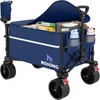 Collapsible Wagon Cart with Wheels Foldable - Folding Utility Heavy Duty Wagons Carts for Grocery Sports Garden