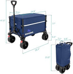 Collapsible Wagon Cart with Wheels Foldable - Folding Utility Heavy Duty Wagons Carts for Grocery Sports Garden, alternate