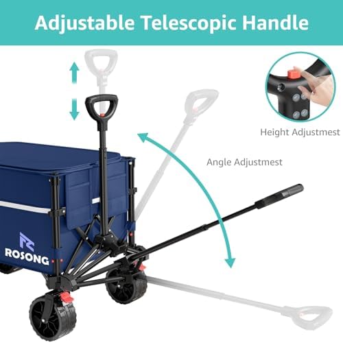 Collapsible Wagon Cart with Wheels Foldable - Folding Utility Heavy Duty Wagons Carts for Grocery Sports Garden, alternate