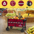 Collapsible Wagon Cart with Wheels Foldable - Folding Utility Heavy Duty Wagons Carts for Grocery Sports Garden, alternate