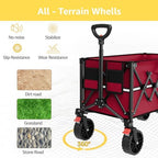 Collapsible Wagon Cart with Wheels Foldable - Folding Utility Heavy Duty Wagons Carts for Grocery Sports Garden, alternate