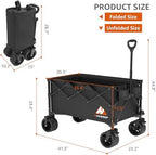 Collapsible Wagon Cart with Wheels Foldable - Folding Utility Heavy Duty Wagons Carts for Grocery Sports Garden, alternate