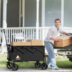 Collapsible Wagon Cart with Wheels Foldable - Folding Utility Heavy Duty Wagons Carts for Grocery Sports Garden, alternate