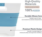 Collapsible Wash Basin with Drain Plug, 9L Dish Tub, Blue in Blue, alternate view 4