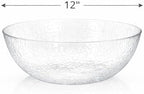 Collection Stunning Clear Plastic Round Hammered Bowl - 12" (4 Pc.) - Unique Textured Design - Perfect for, alternate view 3