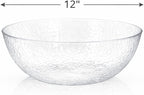 Collection Stunning Clear Plastic Round Hammered Bowl - 12" (6 Pc.) - Unique Textured Design - Perfect for, alternate view 3
