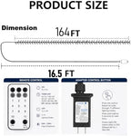 Color Changing Christmas Lights, 164FT 500LED Warm White & Multi-Colored Waterproof String Lights with Remote 11, alternate