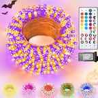 Color Changing Christmas Lights, 35 Colors 33FT 100LED Halloween String Lights With Remote Clear Wire