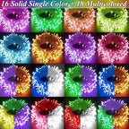 Color Changing Christmas Lights, 35 Colors 33FT 100LED Halloween String Lights With Remote Clear Wire, alternate view 3
