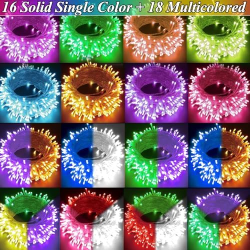 Color Changing Christmas Lights, 35 Colors 33FT 100LED Halloween String Lights With Remote Clear Wire, alternate view 3