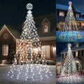 Color Changing Christmas Tree Lights - 10Ft 444 LED with 7.8" Ball, Remote Controll Waterproof Iron Pole