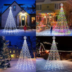 Color Changing Christmas Tree Lights - 10Ft 444 LED with 7.8" Ball, Remote Controll Waterproof Iron Pole, alternate view 2