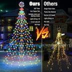 Color Changing Christmas Tree Lights - 10Ft 444 LED with 7.8" Ball, Remote Controll Waterproof Iron Pole, alternate view 3