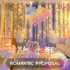 Color Changing Curtain Lights, 200 Led 6.5ft x 6.5ft Hanging String Lights Outdoor, Fairy Curtain Lights for, alternate view