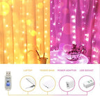Color Changing Curtain Lights, 200 Led 6.5ft x 6.5ft Hanging String Lights Outdoor, Fairy Curtain Lights for, alternate view