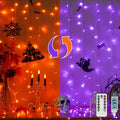 Color Changing Curtain Lights for Halloween, 200 LED 6.5ft x 6.5ft Hanging String Lights with USB, Curtain Fairy